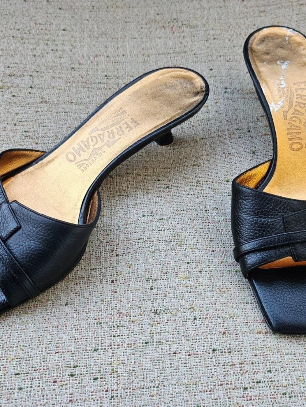 Vintage Salvatore Ferragamo Women Sandal Leather Upper Shoe Size 6.5 Made Italy - Picture 2 of 12